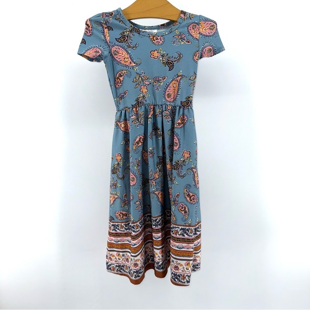 Dot Dot Smile Blue Paisley Toddler Girls Dress